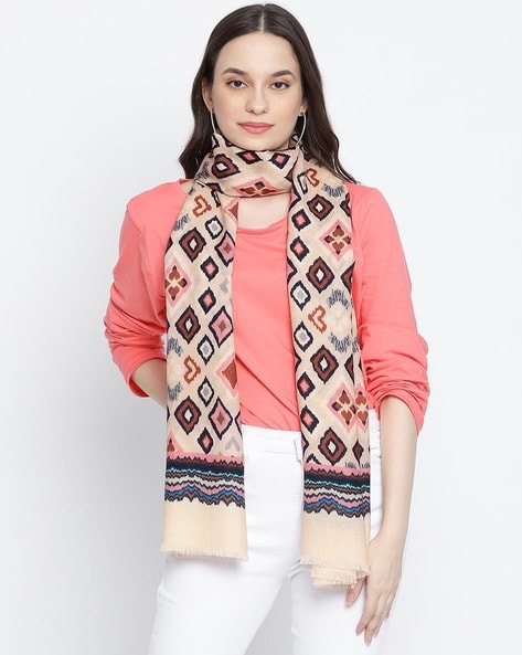 Geometric Print Wool Stole Price in India