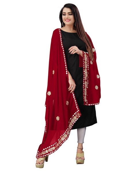 Dupatta with Embroidered Accent Price in India