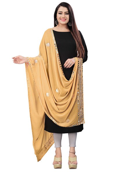 Dupatta with Embroidered Accent Price in India