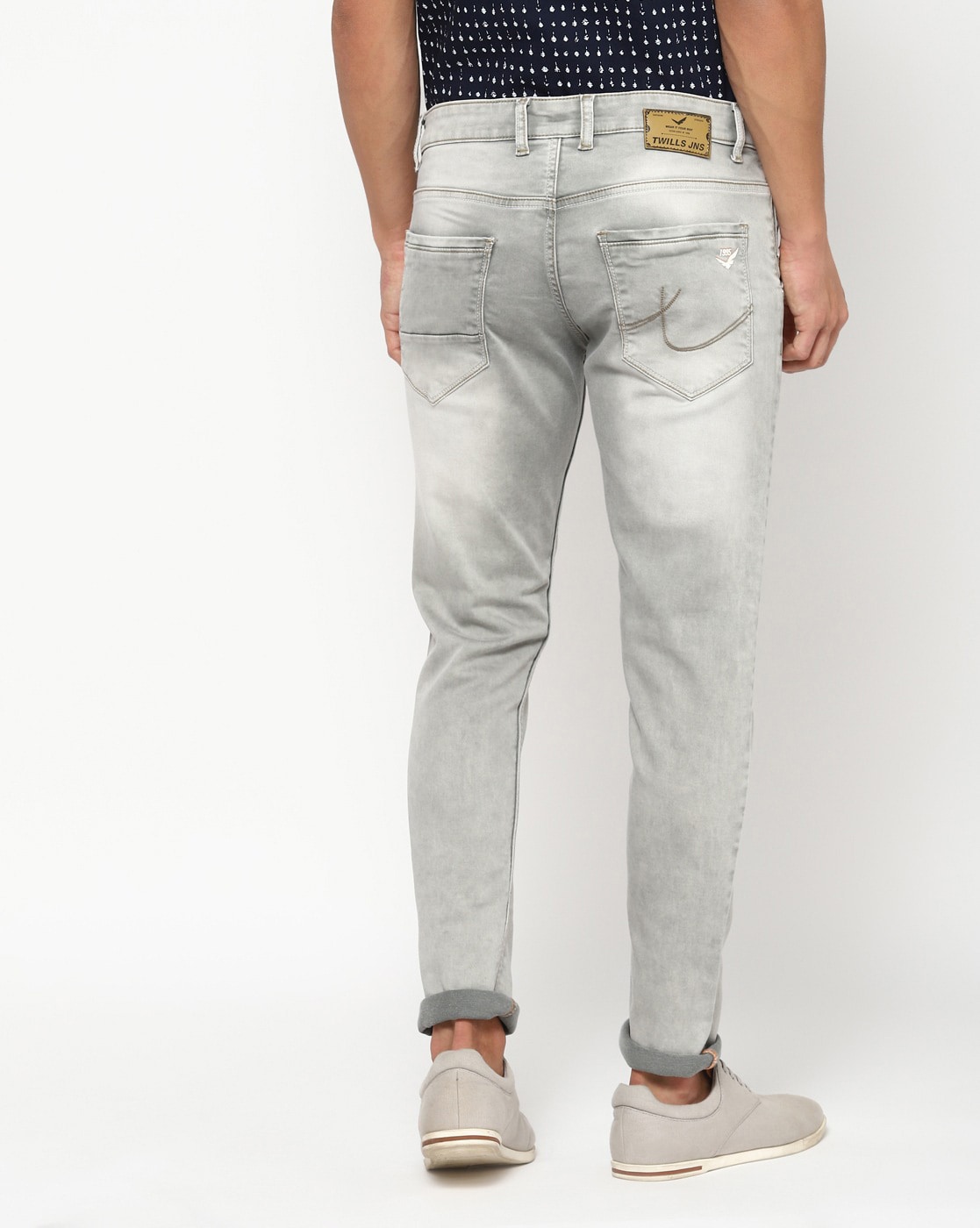 Buy IDEALSANXUN Men's Elastic Waist Jeans/Twill Casual Pants, Dark Blue,  32W x 32L at Amazon.in