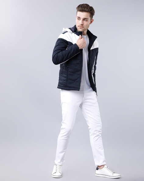 Navy blue and white on sale jacket