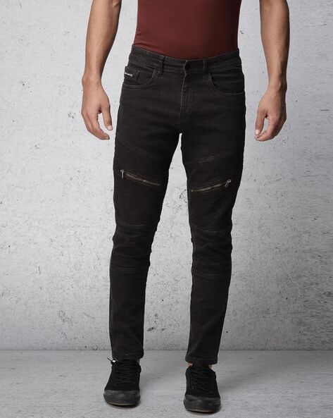 tapered mid rise jeans