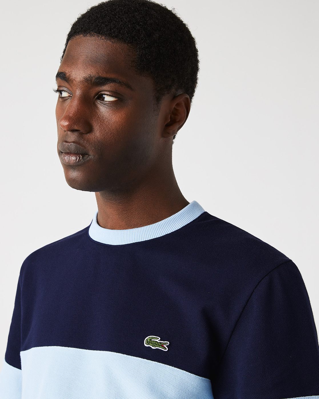 Lacoste block crew sale sweatshirt