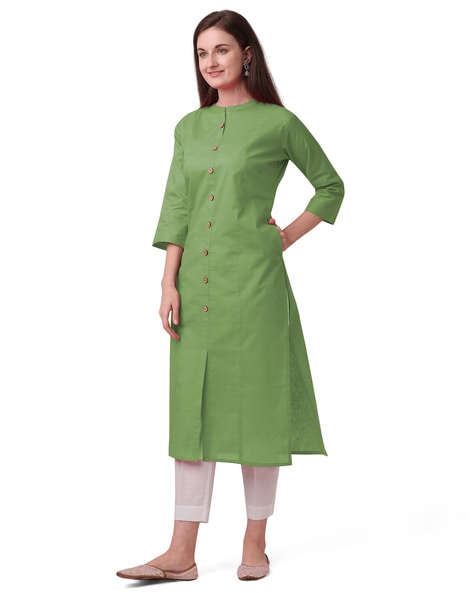 Women's Cotton Straight Front Button Kurti Combo Pack of 2