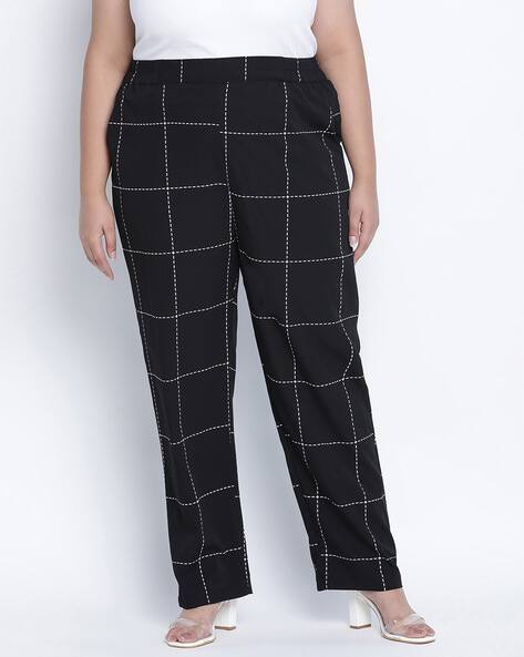 Buy Black \u0026 white Trousers \u0026 Pants for 