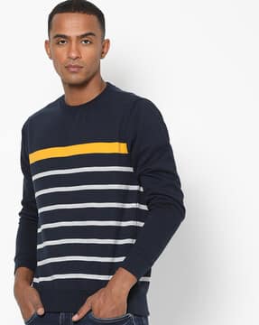 Navy striped sweatshirt Clearance