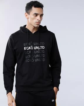 Ecko Hoodie Fr Typographic Print Hoodie With Kangaroo Pockets