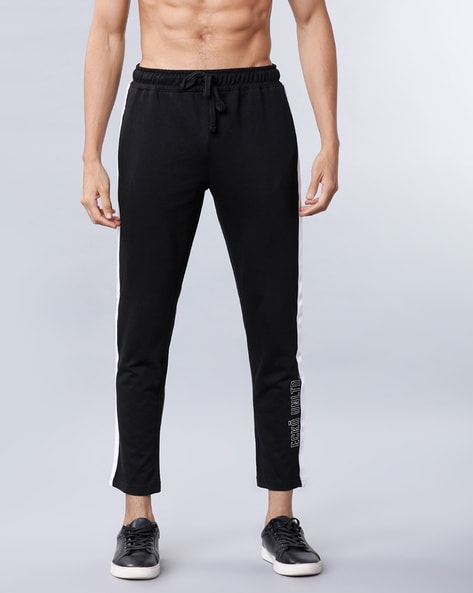 Premium Side Stripe Zip Pocket Track Pants (Red-White) | Side stripe, Black  pants, Track pants