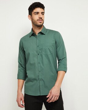 Green casual clearance shirt