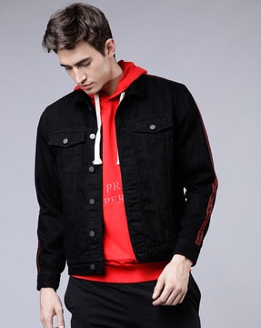 denim jacket black for men