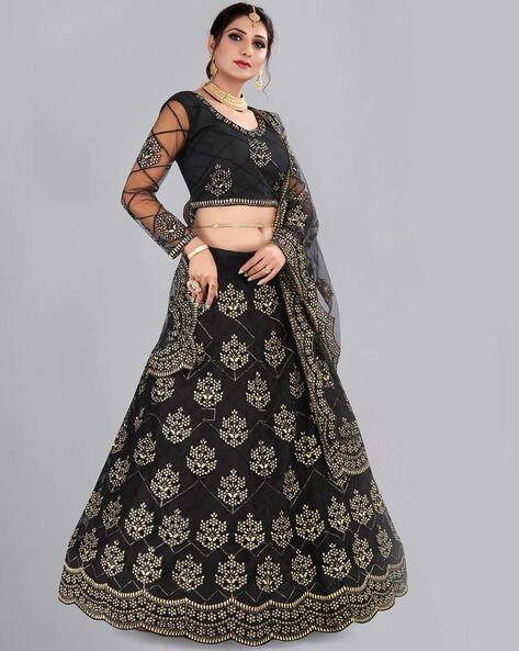 Women's Georgette Semi-Stitched Lehenga Choli