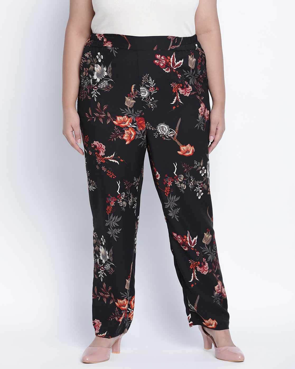 Buy Friends Like These Black Floral Woven Wide Leg Culotte Trousers from  Next India