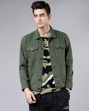 olive trucker jacket