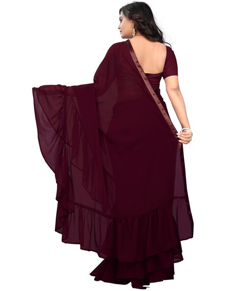 Buy Maroon Sarees for Women by JAANVI Online