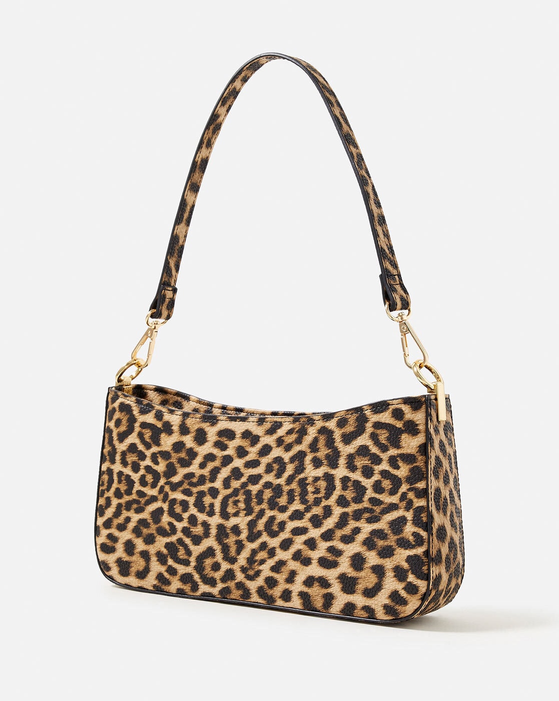 Animal Print Shoulder Bag with Detachable Strap