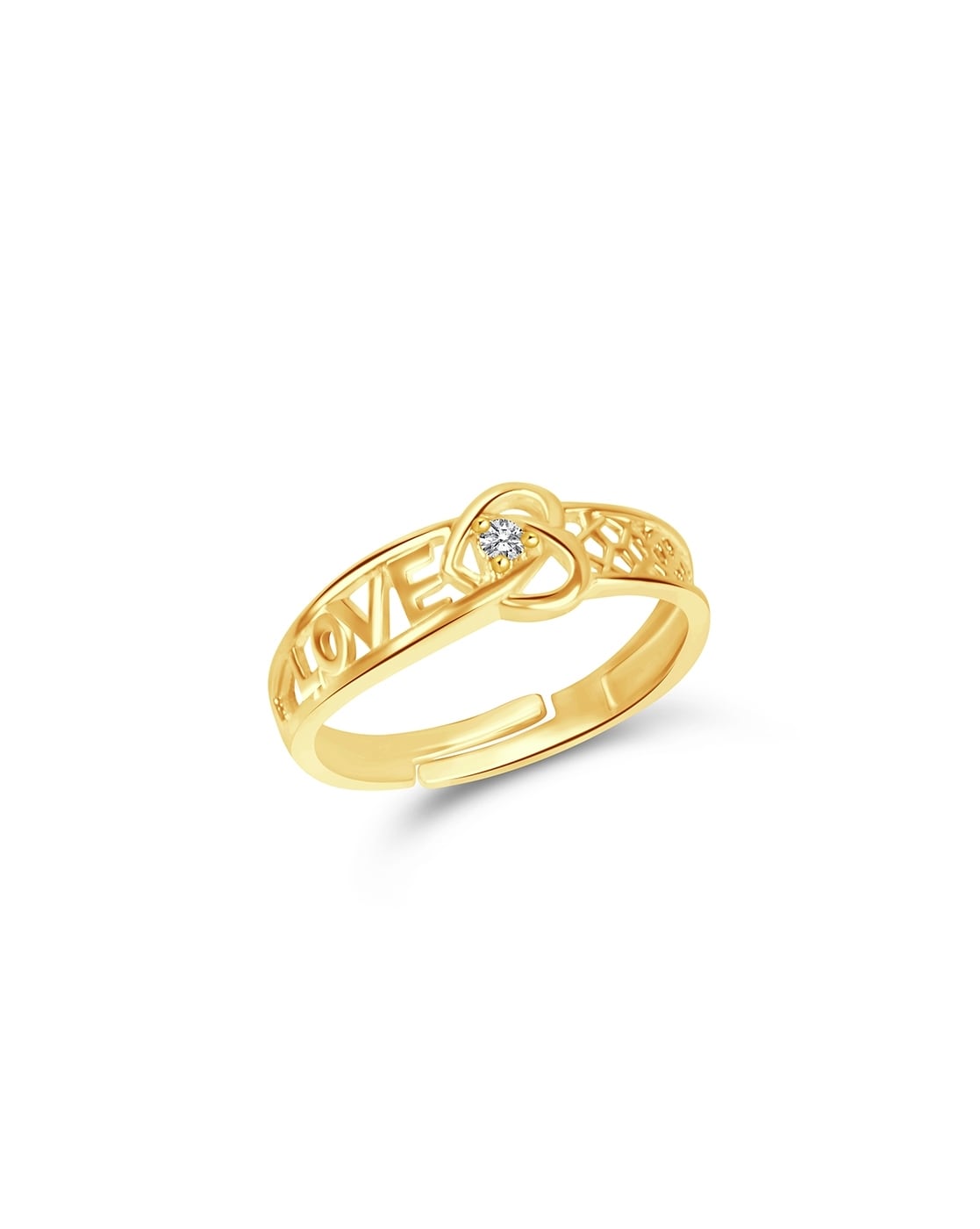 BOVANNI 14K Gold Thin Heart Knot Ring Delicate Love Gold Ring