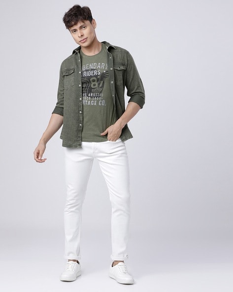 Buy Regrowth Men Washed Casual Grey Denim Shirt Online at Best Prices in  India - JioMart.