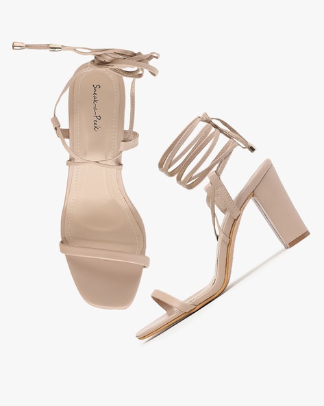 Buy White Heeled Sandals for Women by Fabbhue Online | Ajio.com