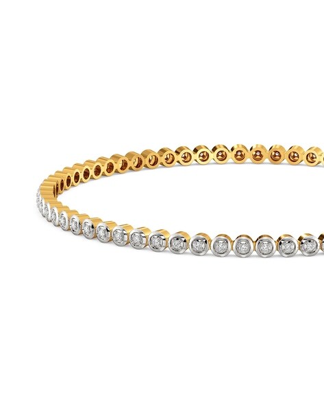Diamond Criss Cross Bangle 14K Yellow Gold Round Cut Prong Bracelet 0.50  Ctw. - Walmart.com