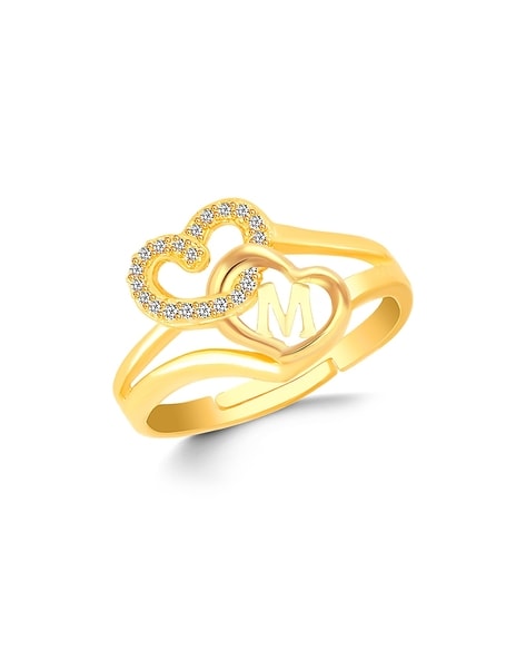 Buy Pipa Bella by Nykaa Fashion M Initial Gold Letter Ring| Valentine's Day  Gift at Amazon.in