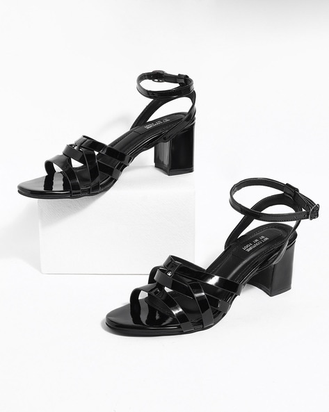 ost tøjlerne ansvar Buy Black Heeled Sandals for Women by MFT Couture Online | Ajio.com