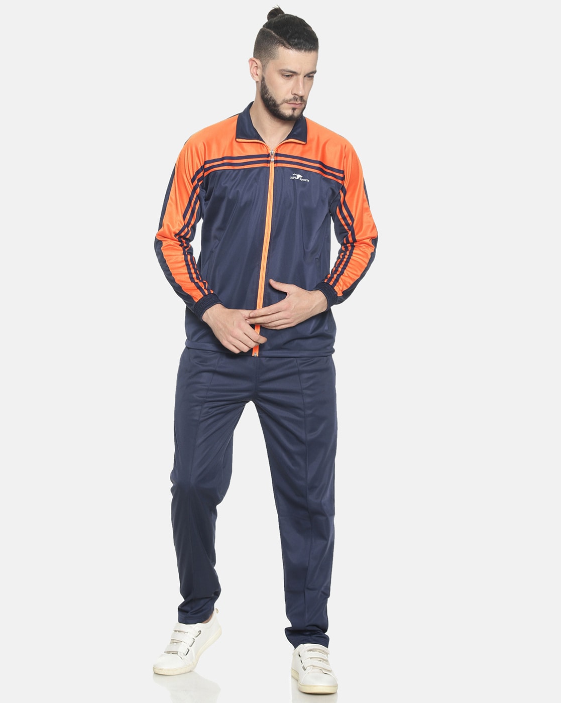 Blue and cheap orange tracksuit