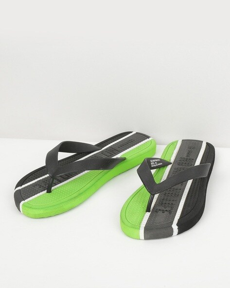 Colourblock T strap Flip Flops