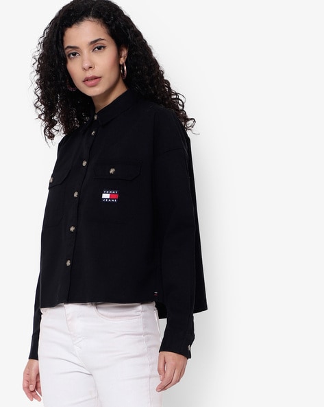 Tommy hilfiger deals black shirt womens