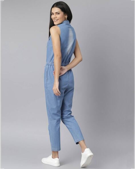 Denim Sleeveless Jumpsuit