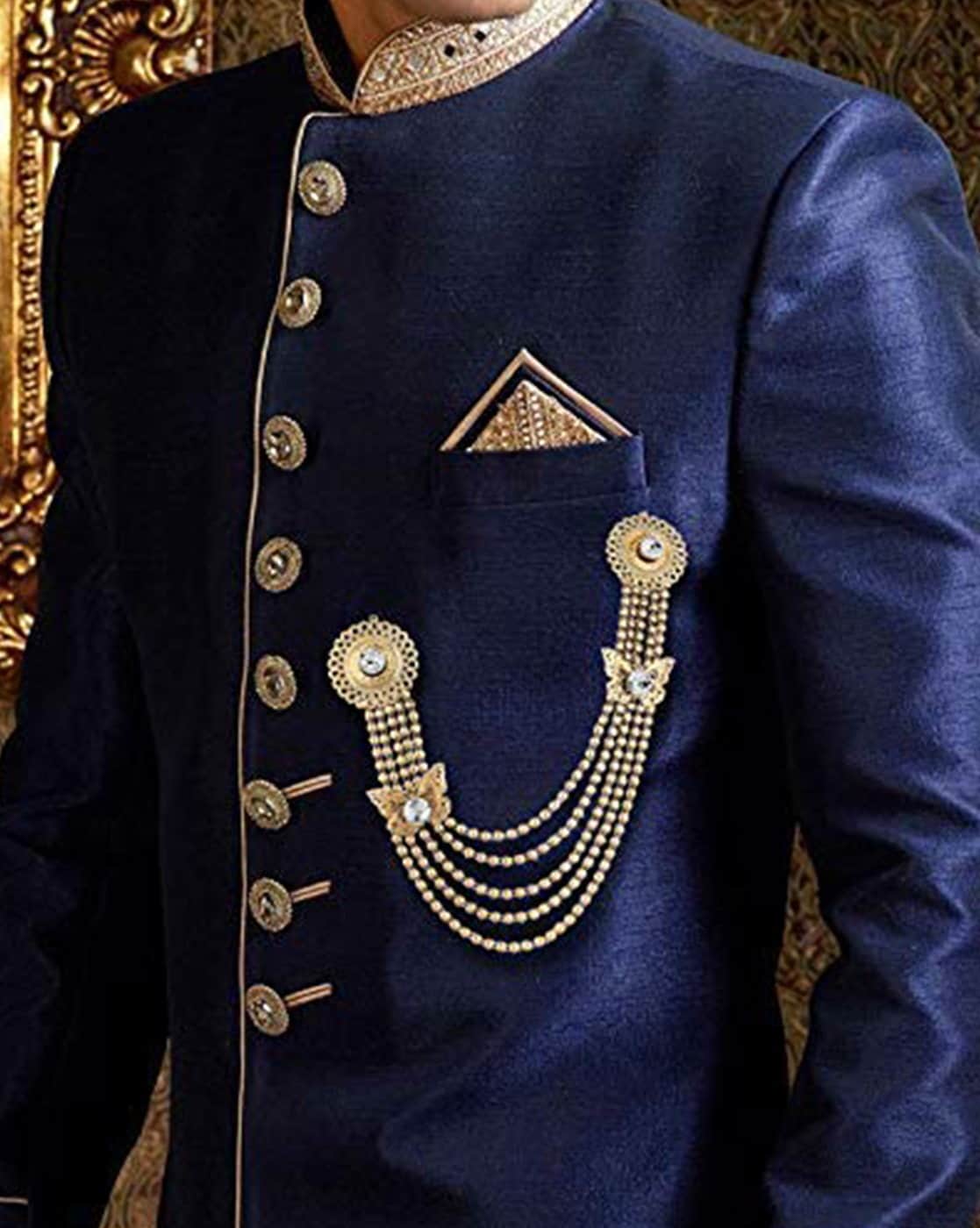 Readymade Blue Overlapped Bandhgala Jodhpuri Suit 790MW06