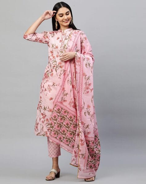 Buy Pink Kurta Suit Sets for Women by Fashor Online | Ajio.com