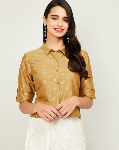 yellow gold womens tops
