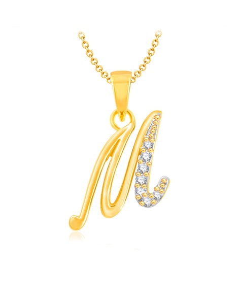 Buy Pipa Bella by Nykaa Fashion 18K Gold Plated Boulevard Capital Initial M  Pendant Necklace Online