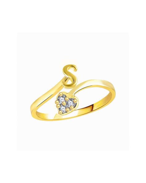 MEENAZ I love you ring girls women girlfriend S name letter propose  valentine rose gold Brass, Copper, Crystal, Stone, Alloy, Metal Cubic  Zirconia, Diamond, Zircon, Crystal Platinum, Rhodium, Gold Plated Ring Set