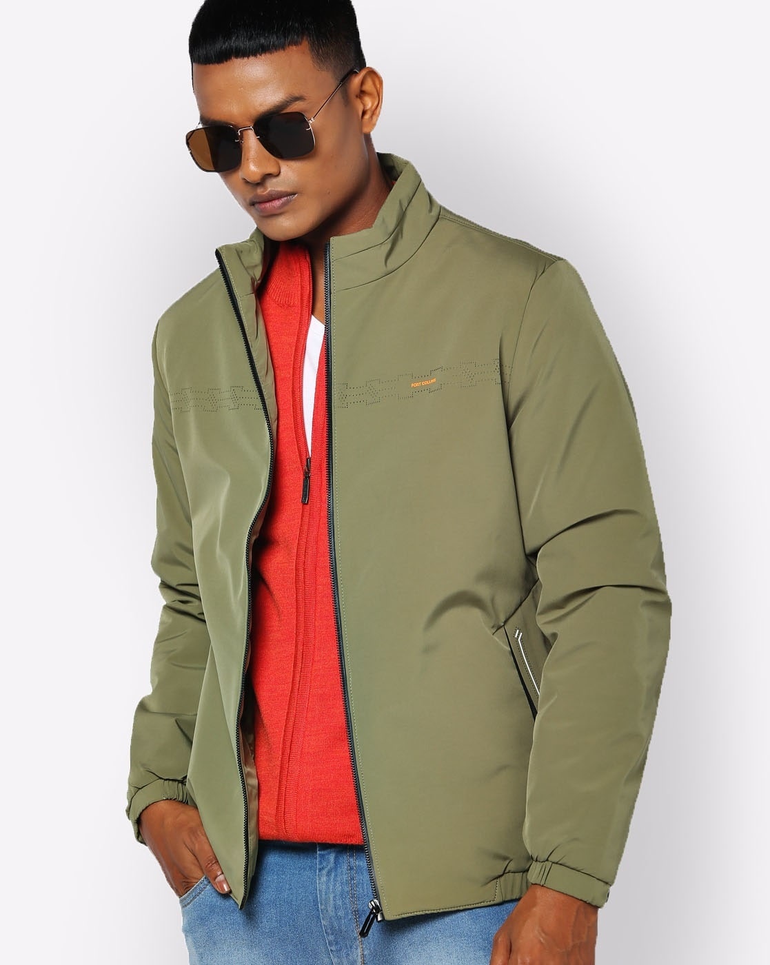 mens green lightweight parka