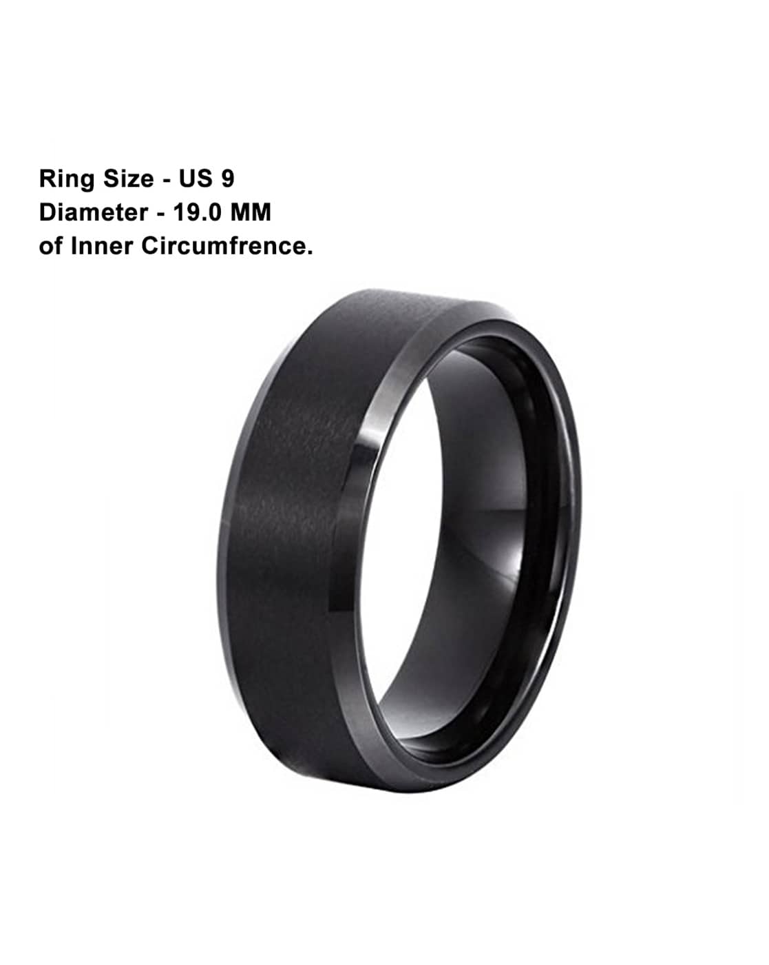 8mm Silver Black Tungsten Ring Men's Wedding Band – A Sense of Style