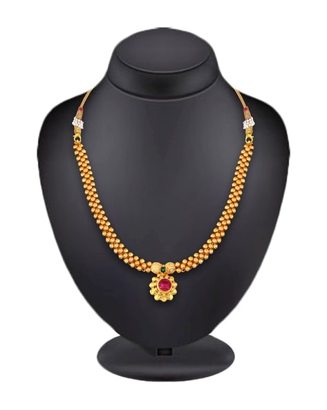 Gold thushi necklace on sale price