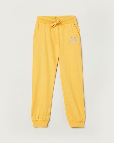 Buy Yellow Track Pants for Girls by Max Online Ajio