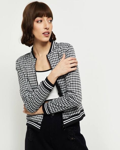 checked jacket womens