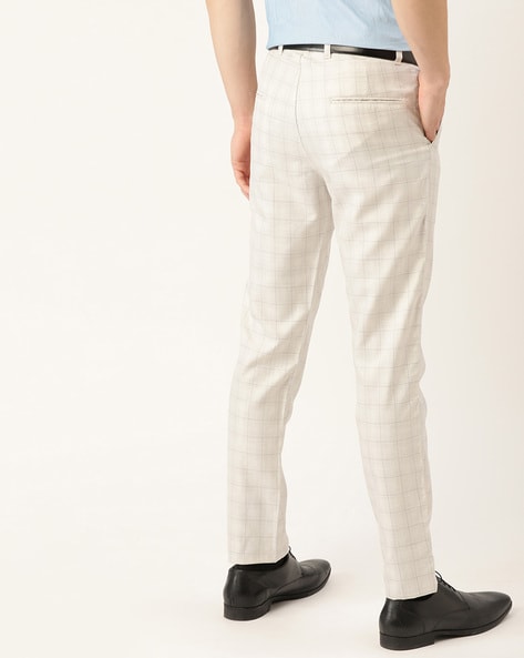 Cavani Caridi Beige Check Trousers | Menz Suits