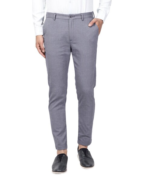 Buy Louis Philippe Men Slim Fit Grey Textured Fromal Trousers Online - Lulu  Hypermarket India