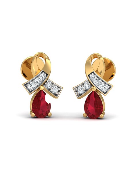 Ruby stud earrings by on sale bluestone