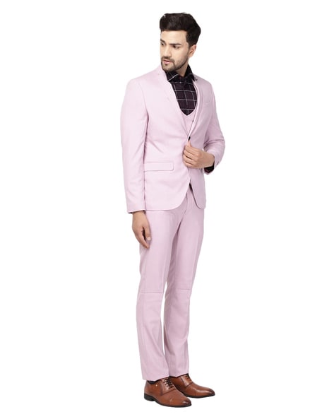 pink colour three piece suit