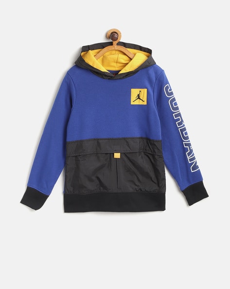 Blue and yellow hotsell jordan hoodie