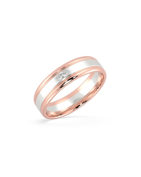 Classic Platinum Rose Gold Couple band - For Her