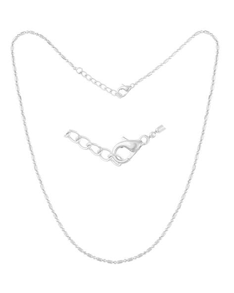 Rhodium-Plated Heart Shape Pendant with Chain