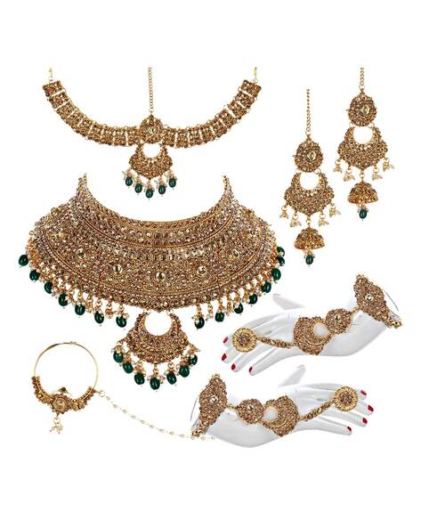 bridal jewellery set golden colour