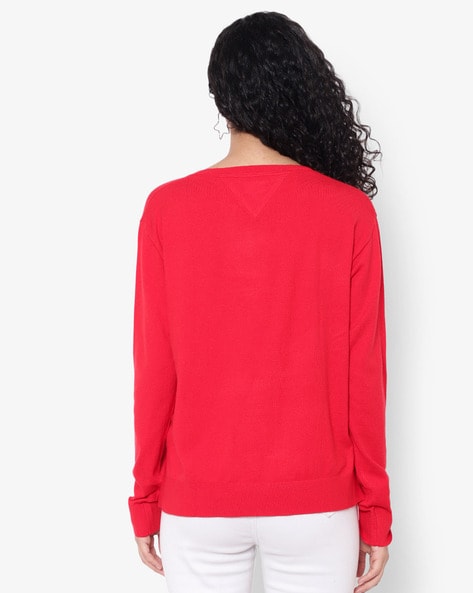 Tommy hilfiger clearance women's red sweater