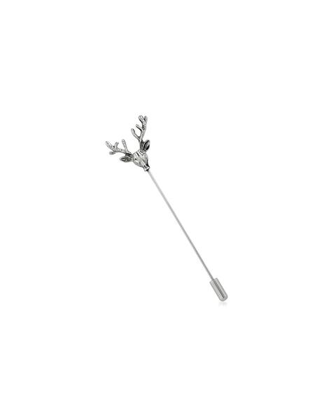 MAHI Rhodium Plated Deer Lapel Brooch Pin