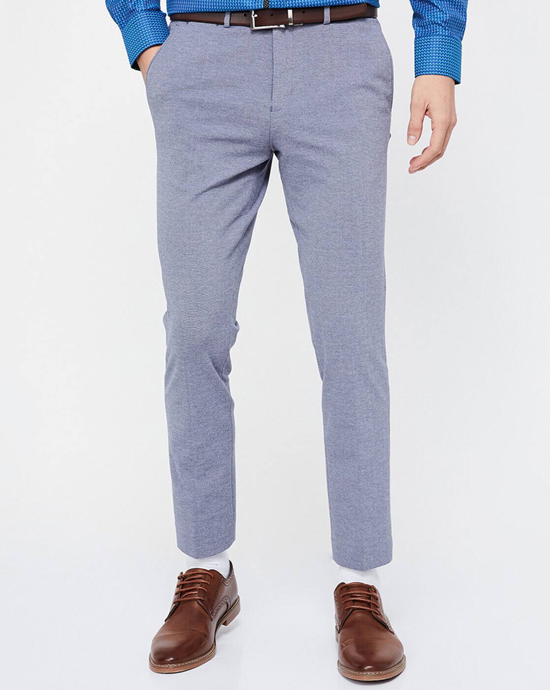 Buy Blue Trousers \u0026 Pants for Men by 